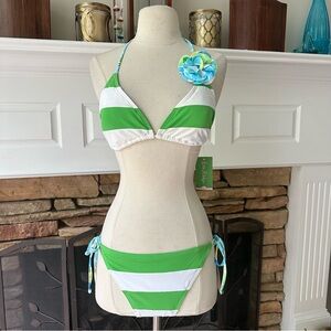 NWT Lilly Pulitzer Ginger bikini patch grass green ginger combo size 10